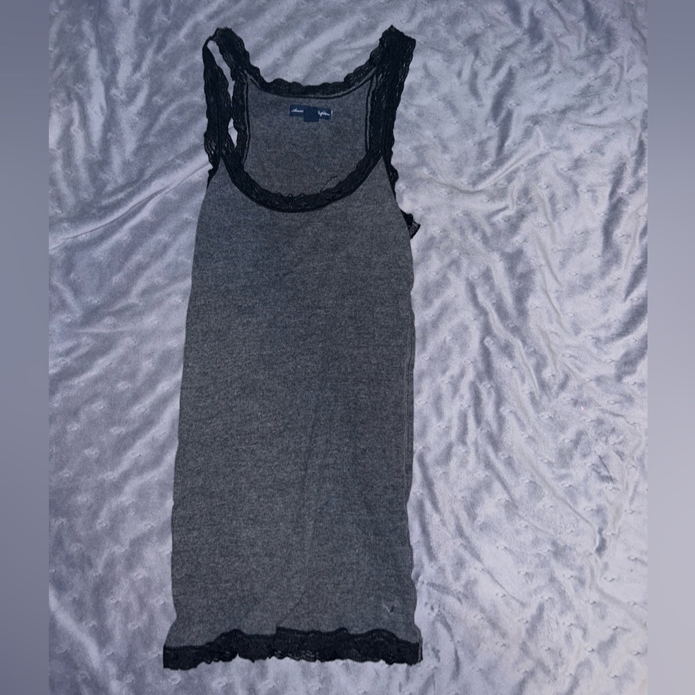 Gray lace tank top